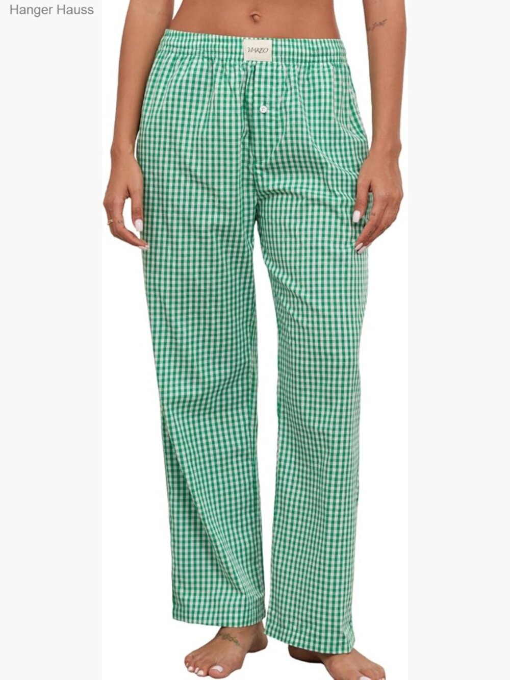 Cotton Plaid Pajama Pants with Pockets Drawstring Waist Loungewear